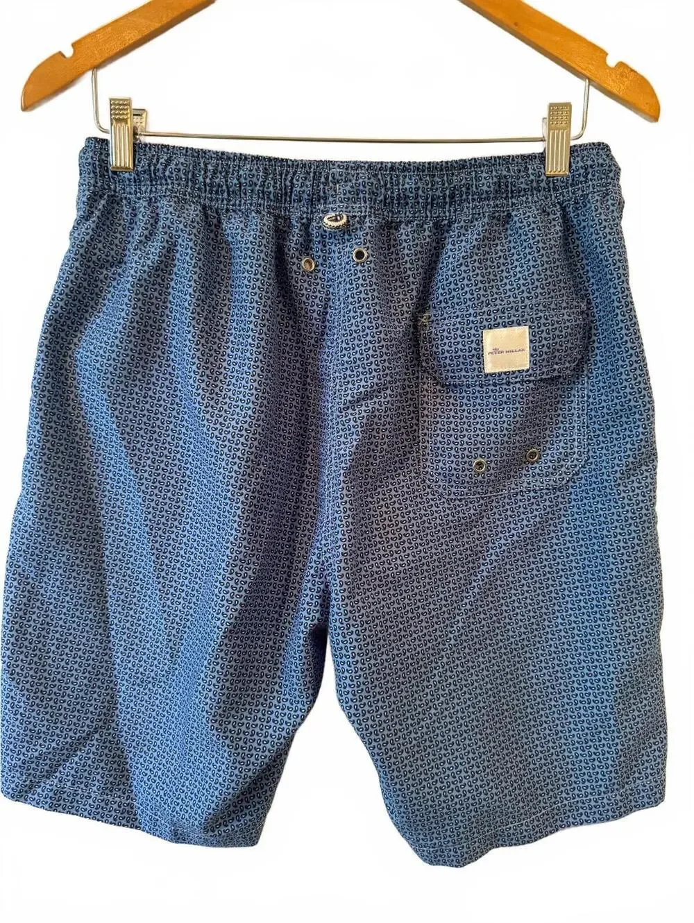 Peter Millar Paisley Neat Swim Trunks Blue Men’s Size L